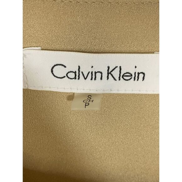 Calvin Klein Womens Blouse Embellished Circle Quarter Sleeve Brown Small - Picture 3 of 10